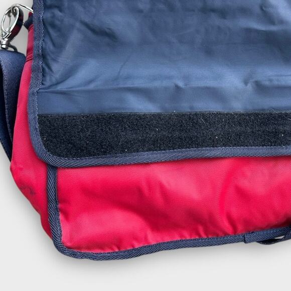 Vintage 90s Tommy Hilfiger Messenger Lap Top Bag Red Preppy Academic Grunge - Picture 10 of 13